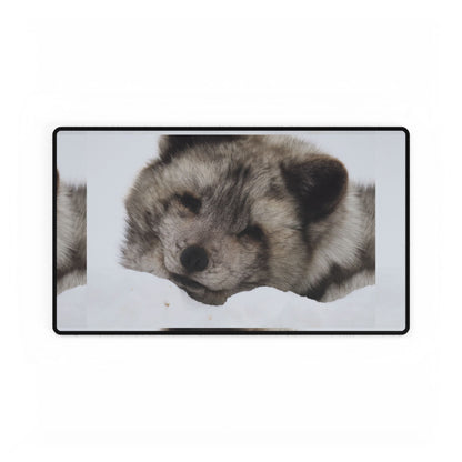 Arctic Fox Desk Mat — Large Animal Print Mouse Pad for Workstation