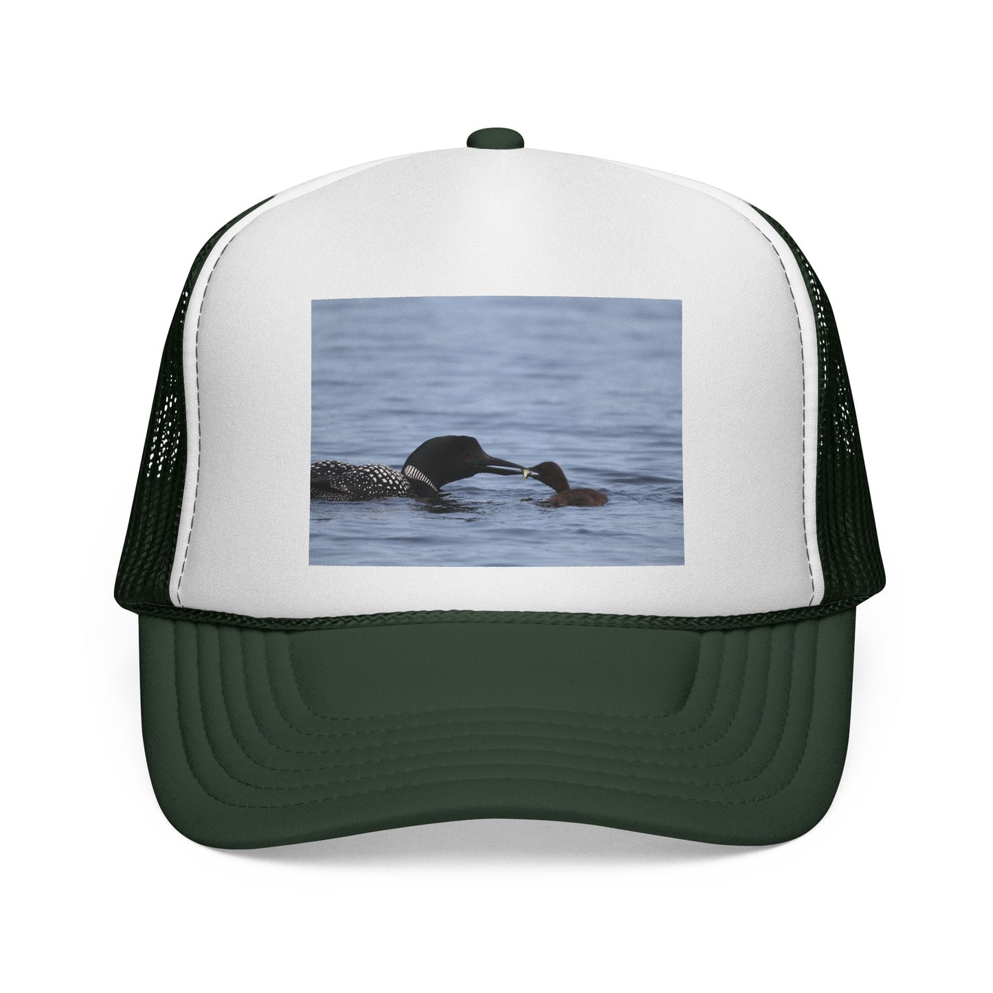 Loon & Chick Nature Trucker Hat — Wildlife Bird Watching Cap