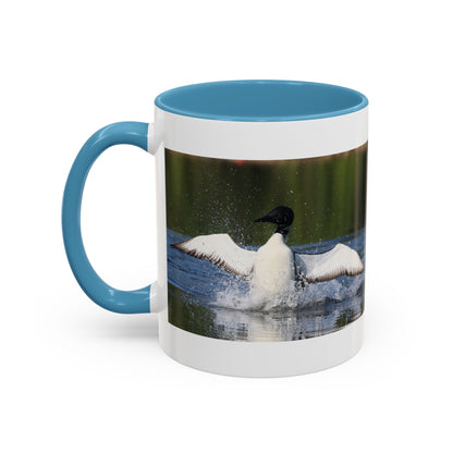 Loons Taking Off Accent Coffee Mug — Wildlife Nature Bird Lover Gift