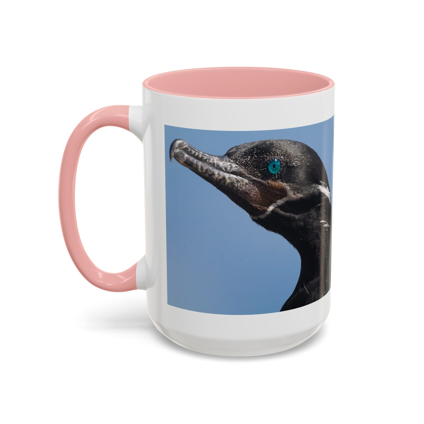 Cormorant Accent Coffee Mug — Blue Bird Portrait Ceramic Tea Cup (11/15oz)