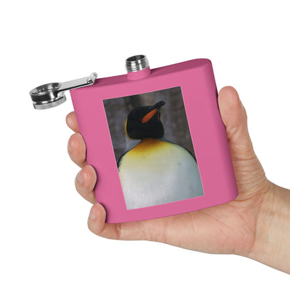 Penguin Portrait Flask — 6oz Stainless Steel Hip Flask