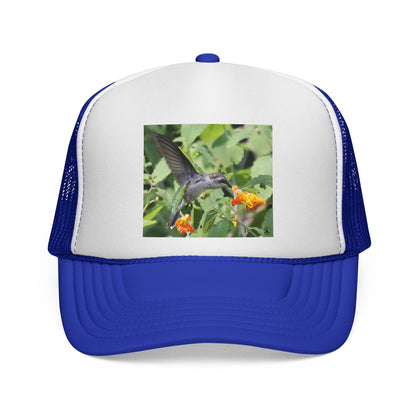 Hummingbird Photo Trucker Cap — Nature Wildlife Mesh Hat