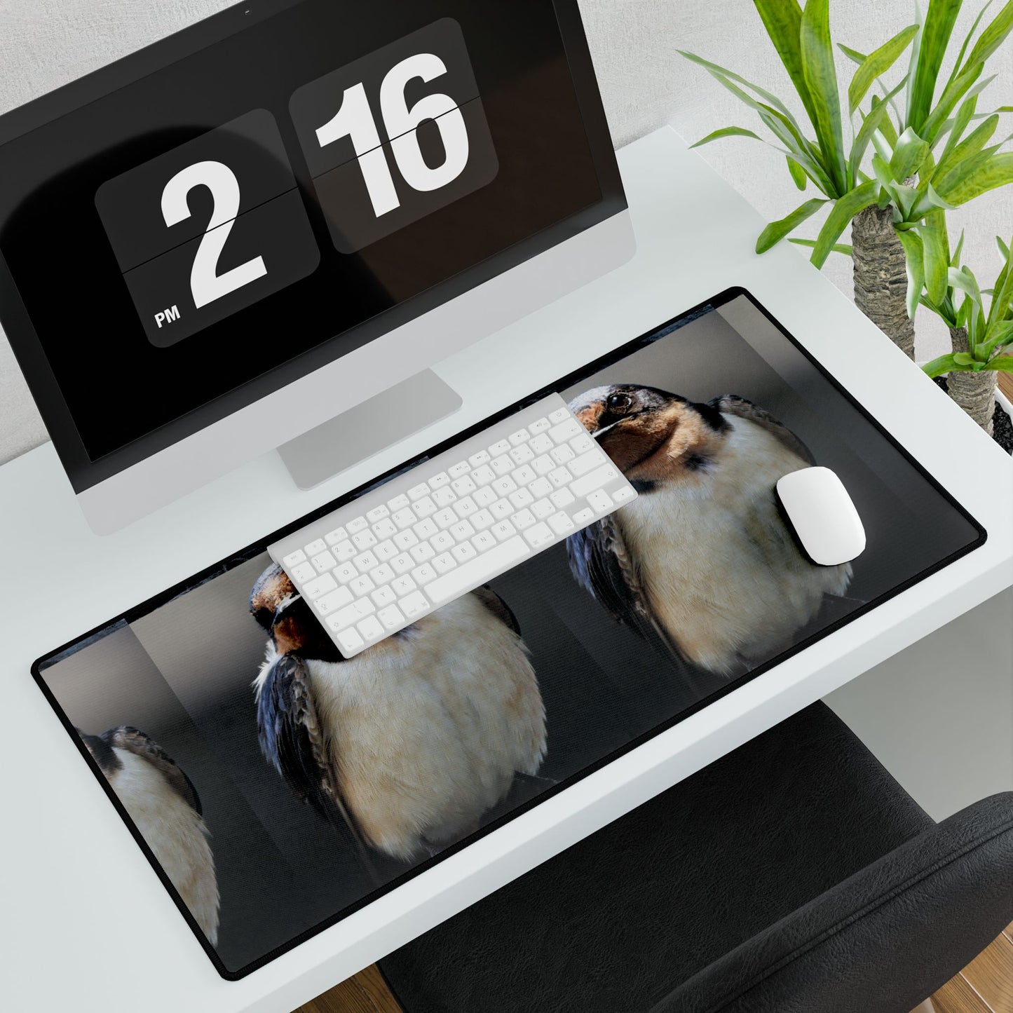 Barn Swallow Desk Mat — Large Bird Photography Mouse Pad for Home Office