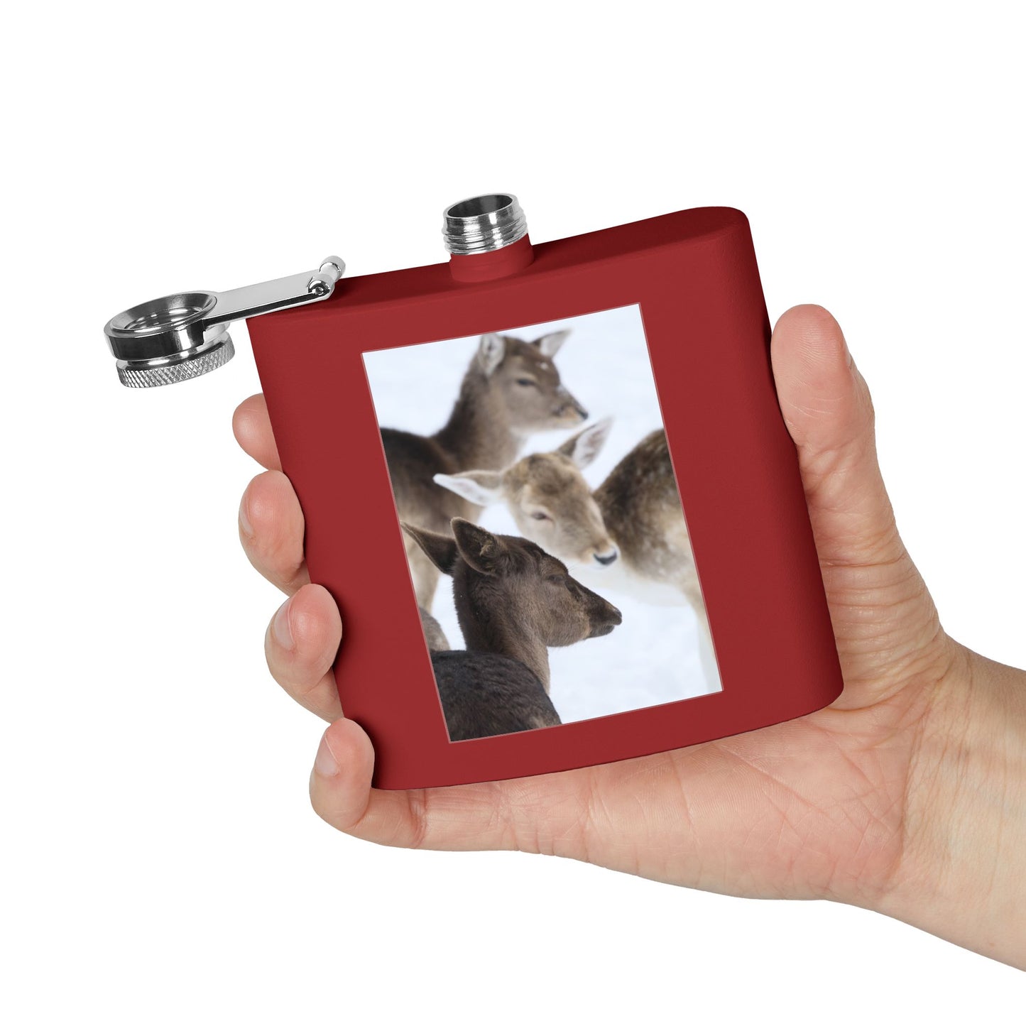 Deer Portrait 6oz Stainless Steel Flask