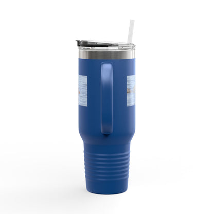 40oz Insulated Travel Mug — Wildlife Sea Otter Photo Design, Outdoor Adventure Tumbler