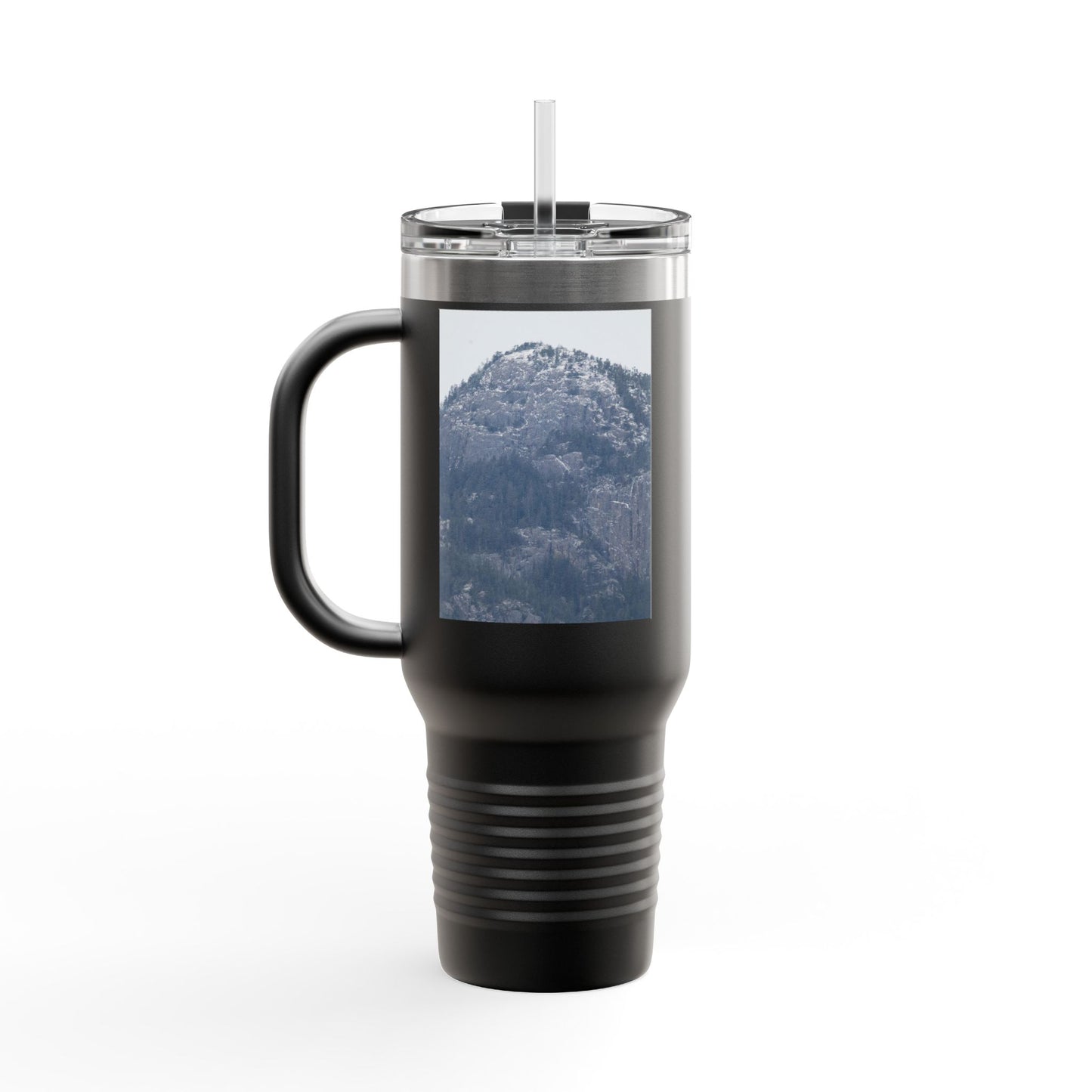 40oz Insulated Travel Mug with Mountain Photo — Cold-Resistant Stainless Steel Tumbler for Commuting & Outdoors