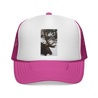 Moose Photo Trucker Cap – Rustic Outdoor Hunting Hat
