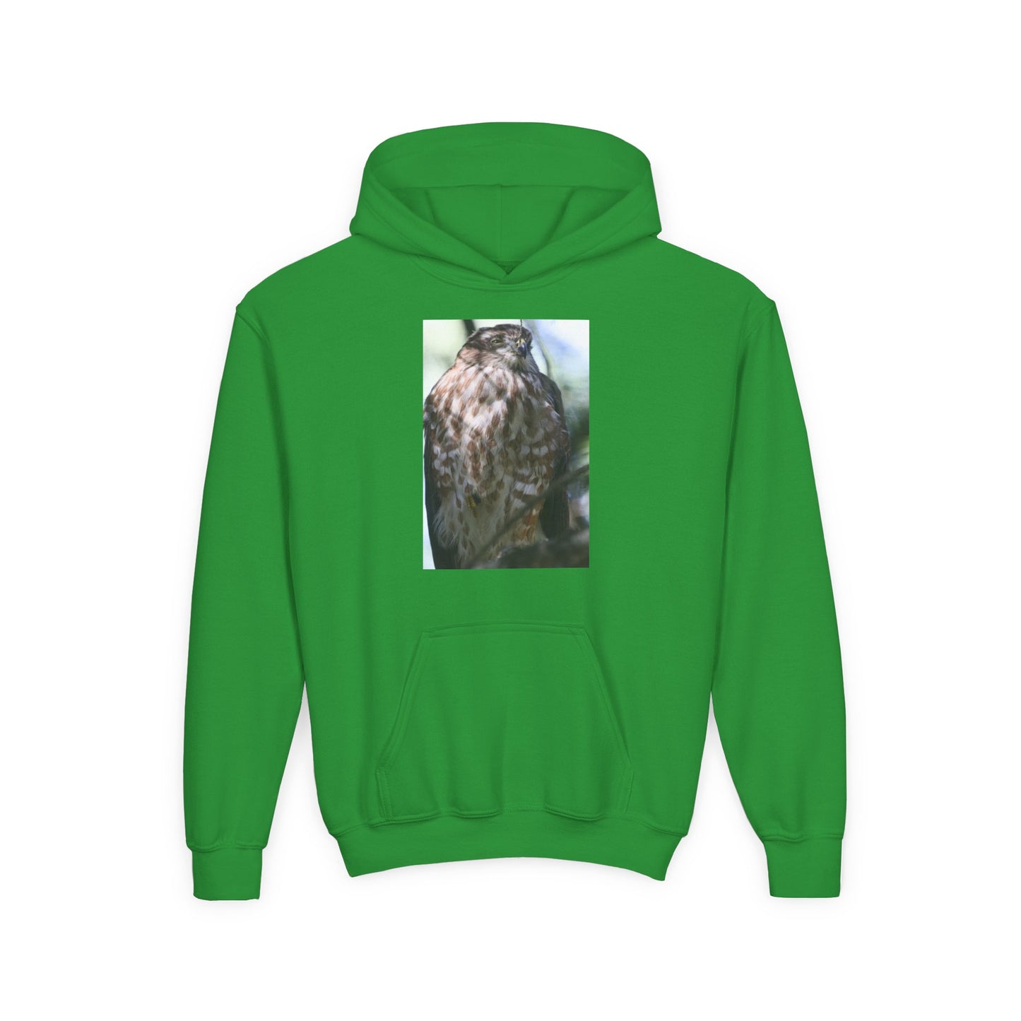 Youth Owl Hoodie – Photoreal Hawk Owl Print Kids' Hooded Sweatshirt