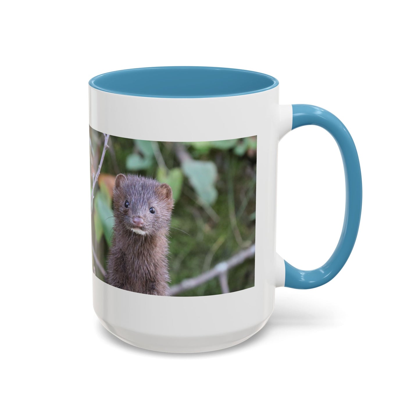 Cute Mink Photo Accent Mug – Wildlife Photography Coffee Cup (11/15 oz)