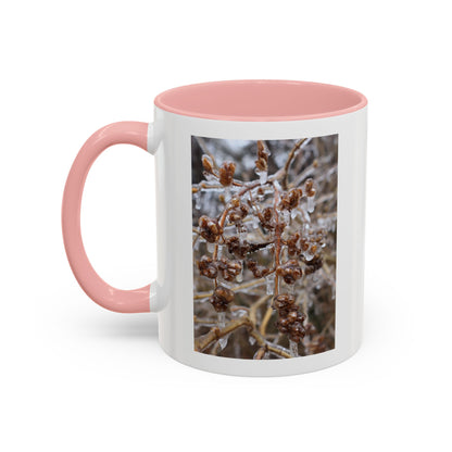Ice-Coated Berries Accent Coffee Mug (11/15 oz) — Winter Nature Photo