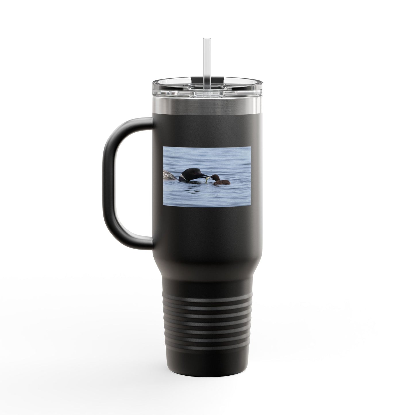 40oz Insulated Travel Mug — Wildlife Sea Otter Photo Design, Outdoor Adventure Tumbler