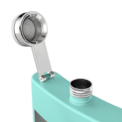 6oz Stainless Steel Flask with Golden Lion Tamarin Photo