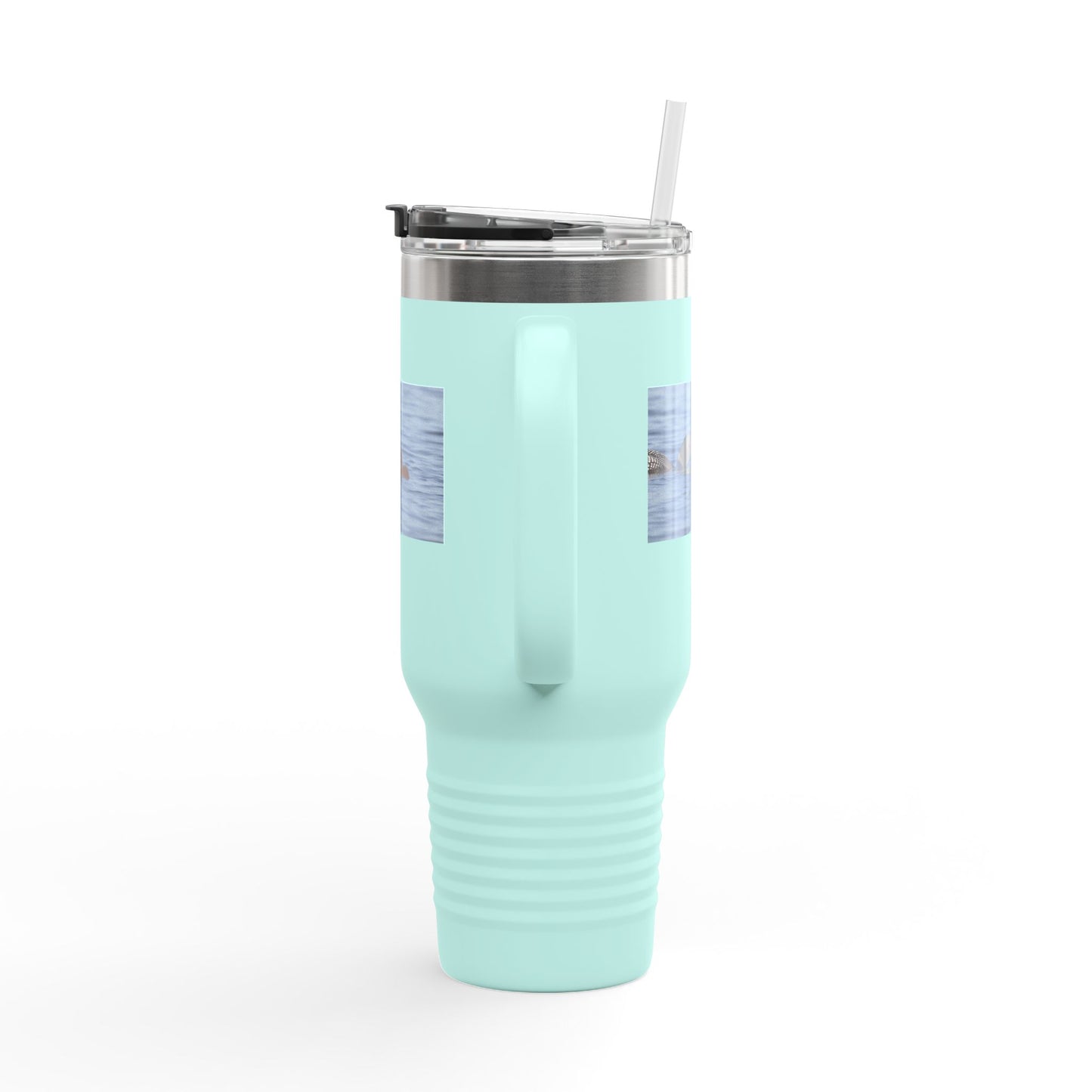 40oz Insulated Travel Mug — Wildlife Sea Otter Photo Design, Outdoor Adventure Tumbler