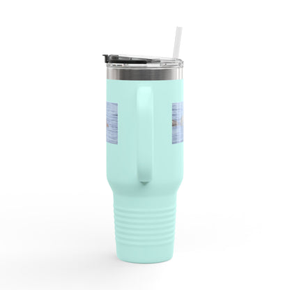 40oz Insulated Travel Mug — Wildlife Sea Otter Photo Design, Outdoor Adventure Tumbler