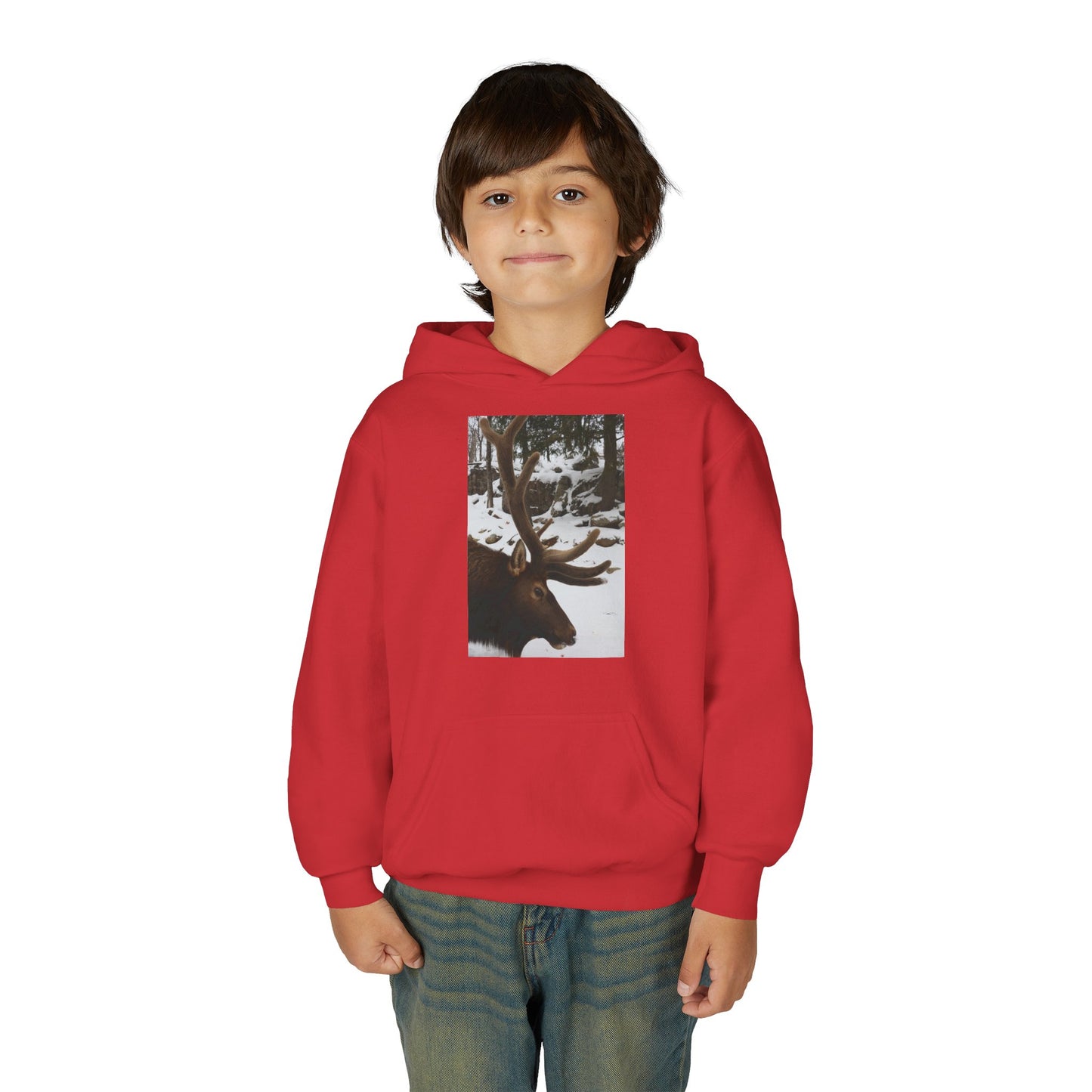 Moose Portrait Hoodie | Youth Hooded Sweatshirt