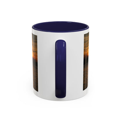 Sunset Lake Photo Accent Coffee Mug — Golden Sunset Reflection (11/15oz)