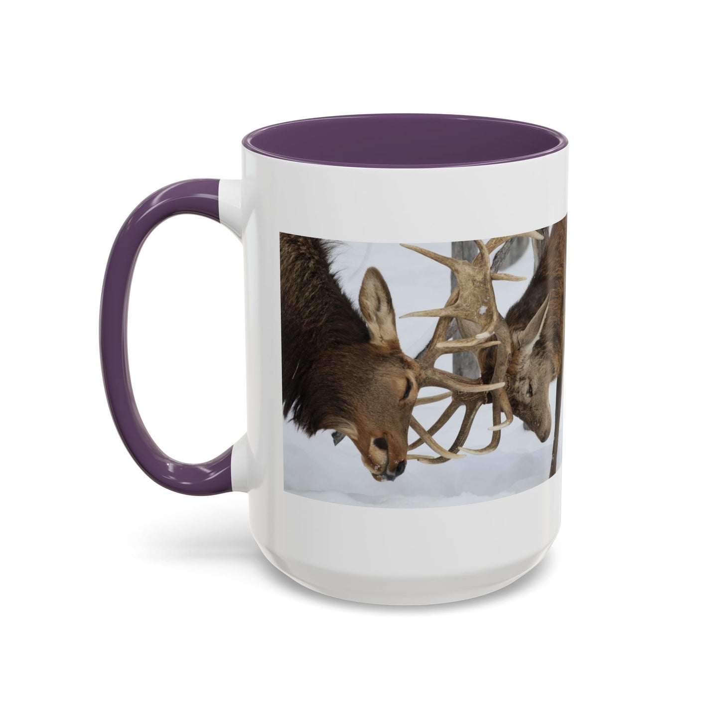 Deer Antler Clash Coffee Mug — Rustic Wildlife Accent Mug (11/15oz)