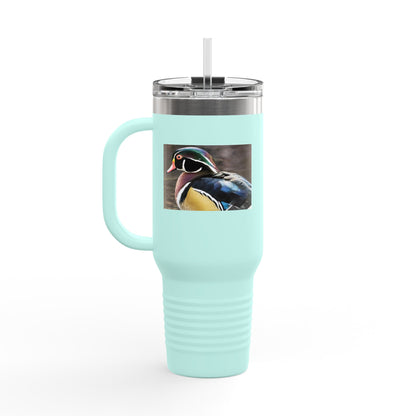 Wood Duck 40oz Insulated Travel Mug — Large Stainless Tumbler with Handle