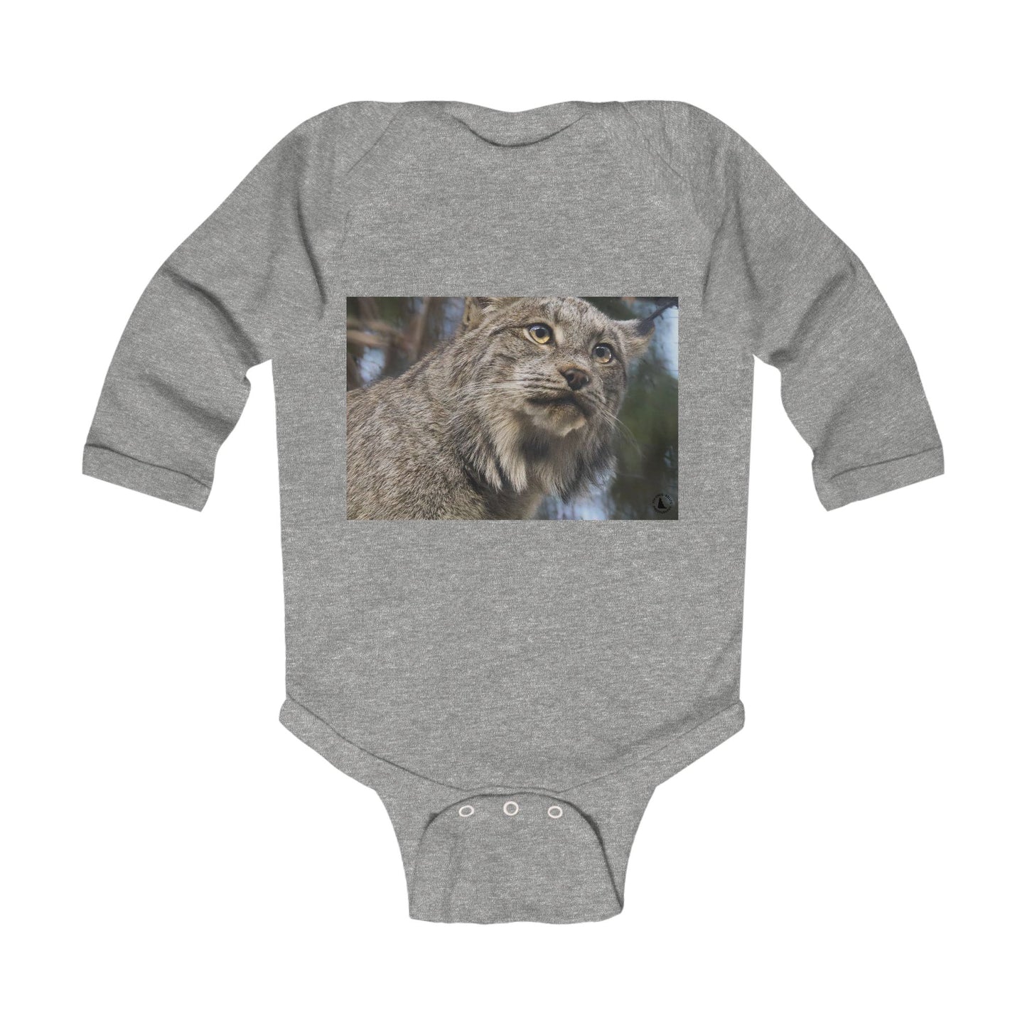 Baby Bodysuit with Pallas Cat Photo – Cute Wild Cat Infant Long Sleeve Onesie