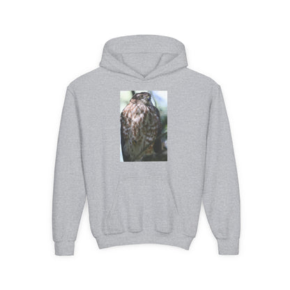 Youth Owl Hoodie – Photoreal Hawk Owl Print Kids' Hooded Sweatshirt