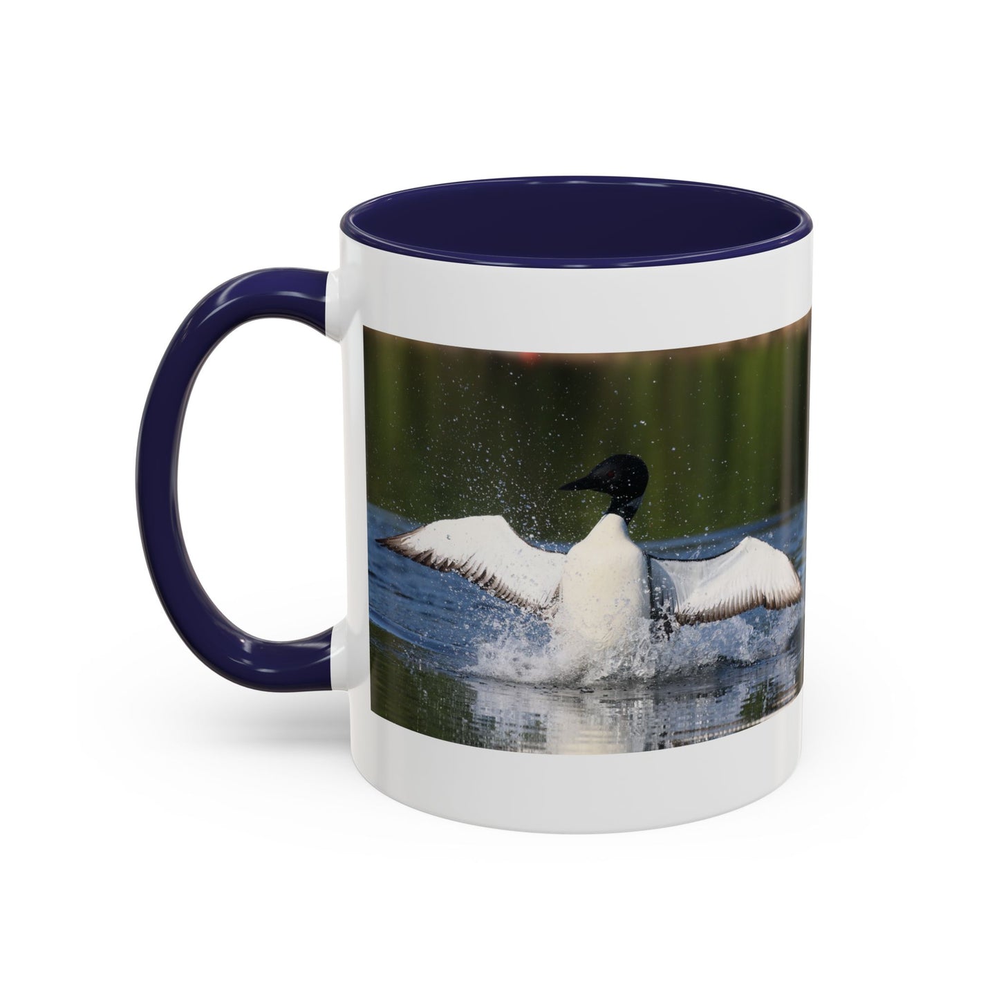 Loons Taking Off Accent Coffee Mug — Wildlife Nature Bird Lover Gift