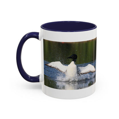 Loons Taking Off Accent Coffee Mug — Wildlife Nature Bird Lover Gift