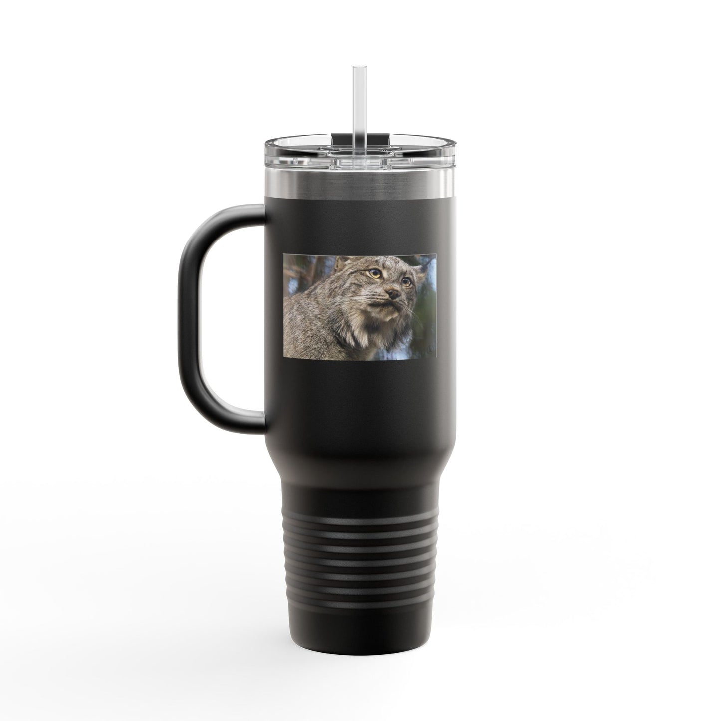 40oz Insulated Travel Mug with Wildcat Photo - Large Thermal Tumbler for Commuting & Outdoors