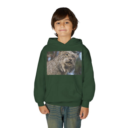 Youth Lynx Hoodie – Realistic Wildcat Photo Pullover for Kids