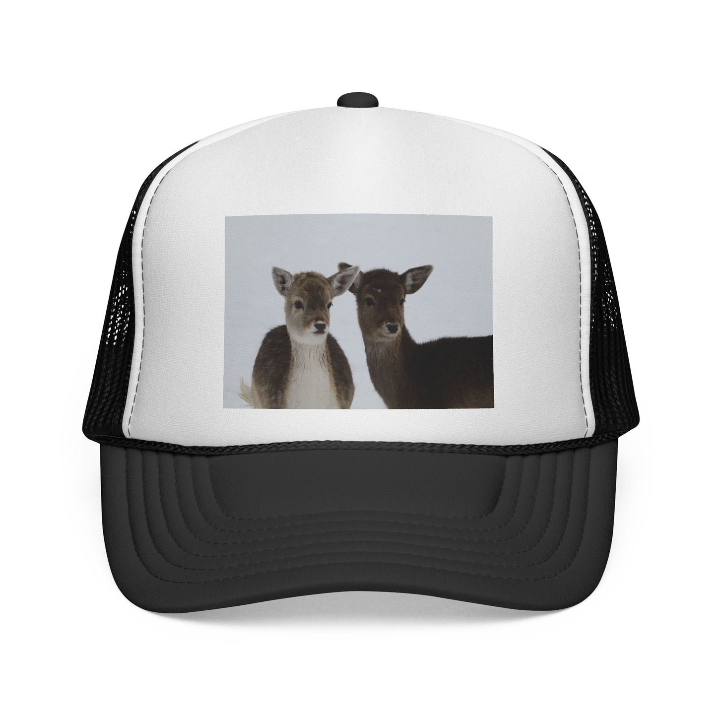 Deer Couple Trucker Cap — Cute Wildlife Snapback Hat