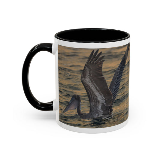Pelican Sunrise Accent Coffee Mug — 11/15oz Ceramic Mug for Bird Lovers