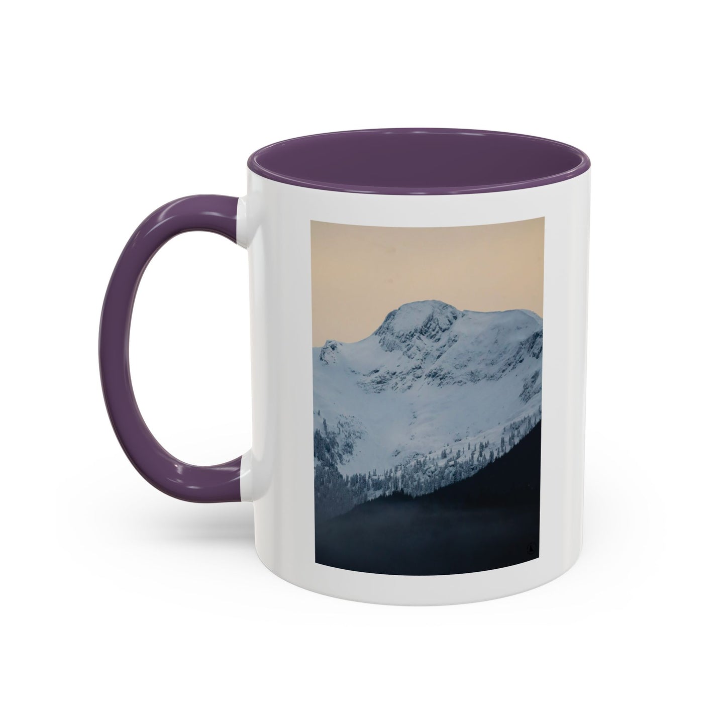 Mountain Sunrise Accent Coffee Mug — Scenic Snow Peak Photo (11/15oz)