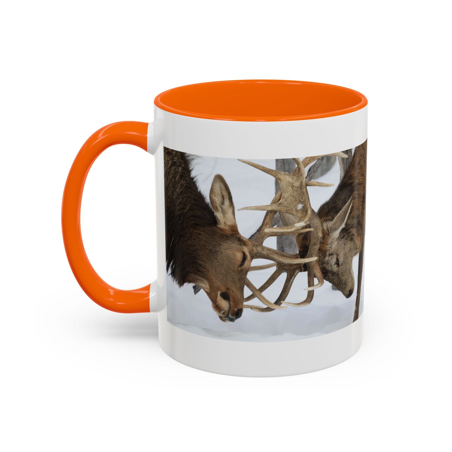 Deer Antler Clash Coffee Mug — Rustic Wildlife Accent Mug (11/15oz)