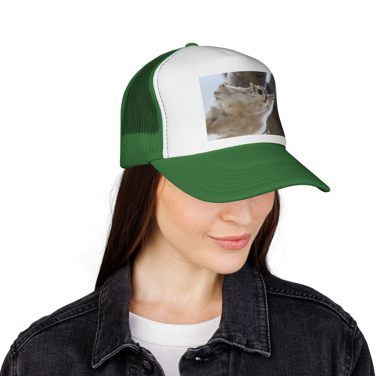 Squirrel Photo Trucker Cap - Cute Wildlife Snapback Hat
