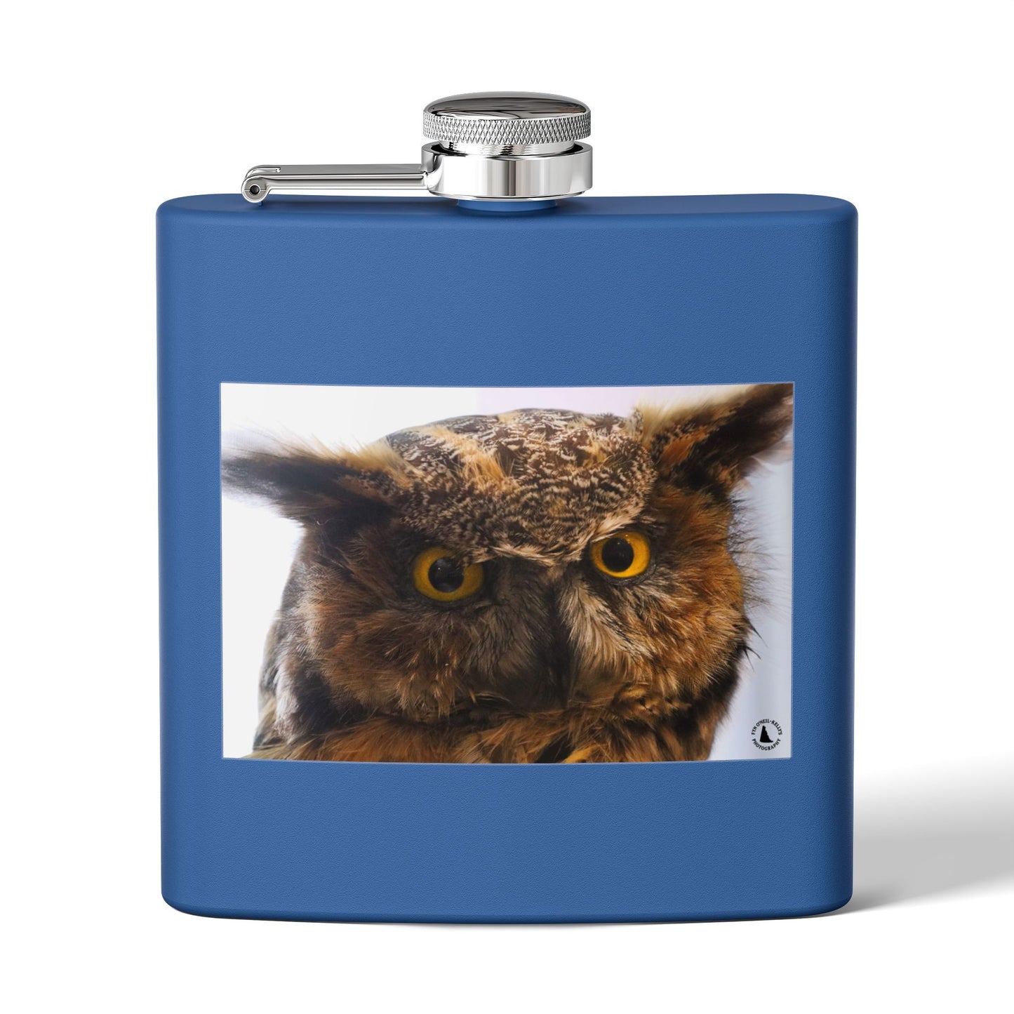 Owl Portrait Stainless Steel Flask — 6oz Wildlife Gift