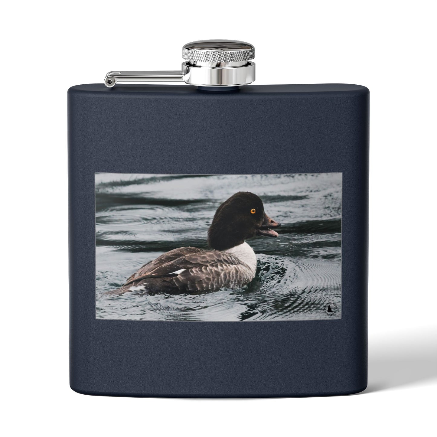 Goldeneye Duck Photo Stainless Steel Flask — 6oz Travel Hip Flask