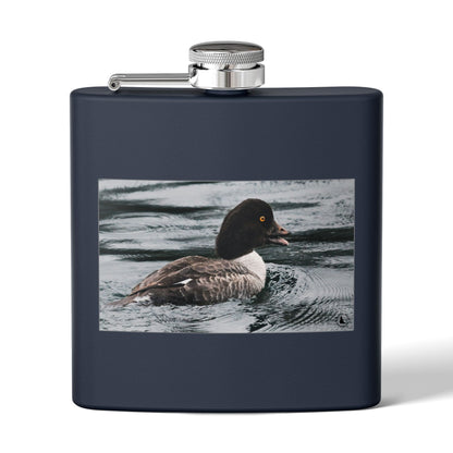 Goldeneye Duck Photo Stainless Steel Flask — 6oz Travel Hip Flask