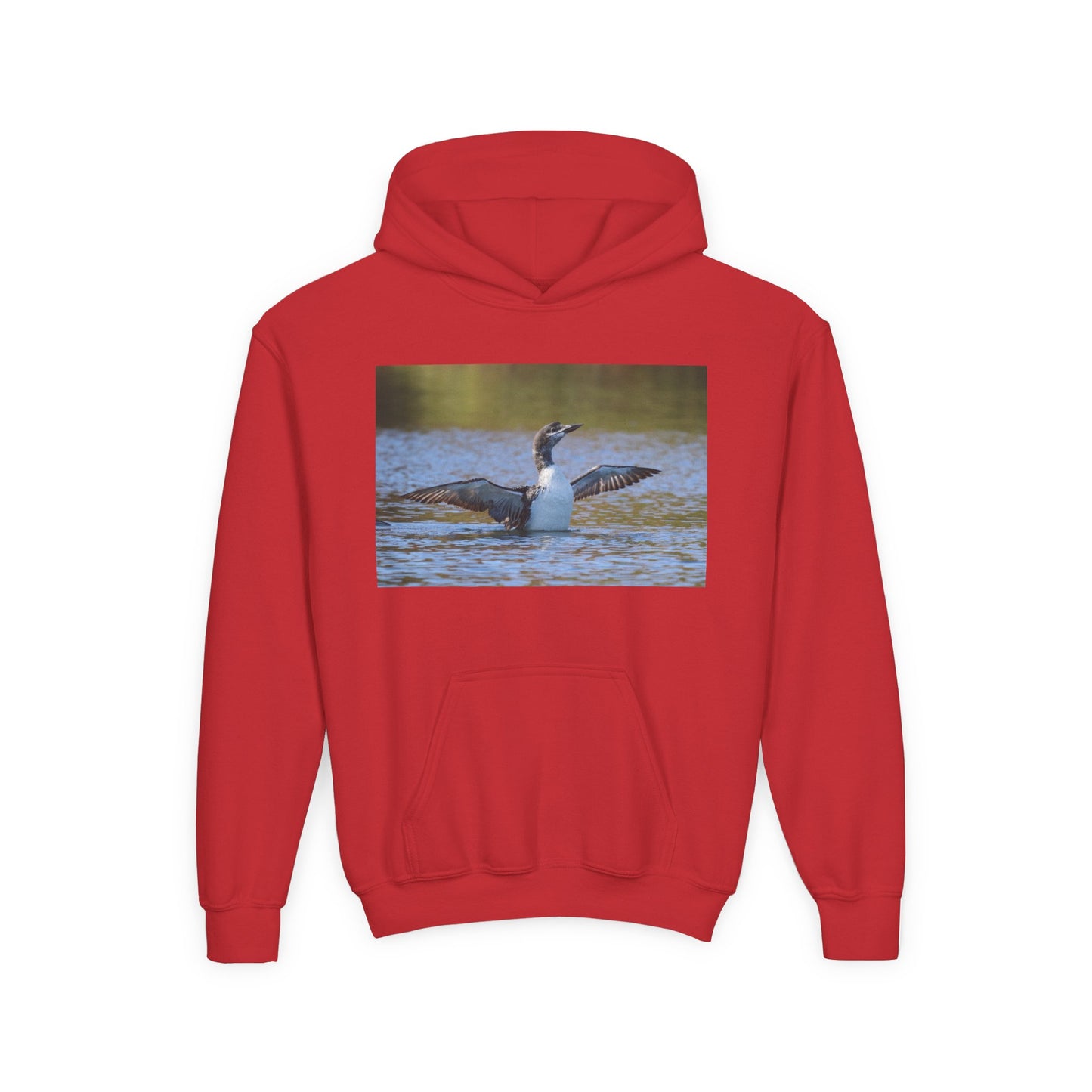 Youth Hoodie with Loon Photo – Nature Birdwatching Pullover