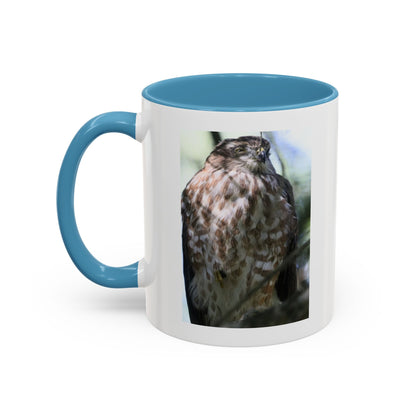 Hawk Photo Accent Coffee Mug — Birdwatcher Gift, 11/15oz