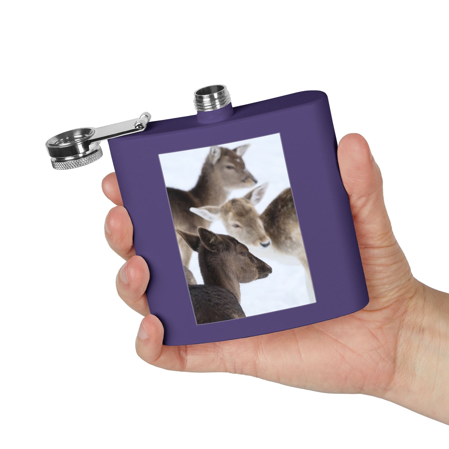 Deer Portrait 6oz Stainless Steel Flask