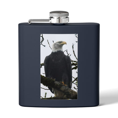 Eagle Photo Flask – 6oz Stainless Steel Hip Flask, Patriotic Wildlife Gift