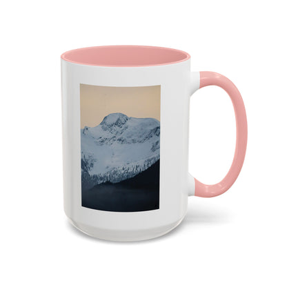 Mountain Sunrise Accent Coffee Mug — Scenic Snow Peak Photo (11/15oz)