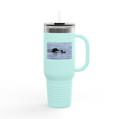40oz Insulated Travel Mug — Wildlife Sea Otter Photo Design, Outdoor Adventure Tumbler