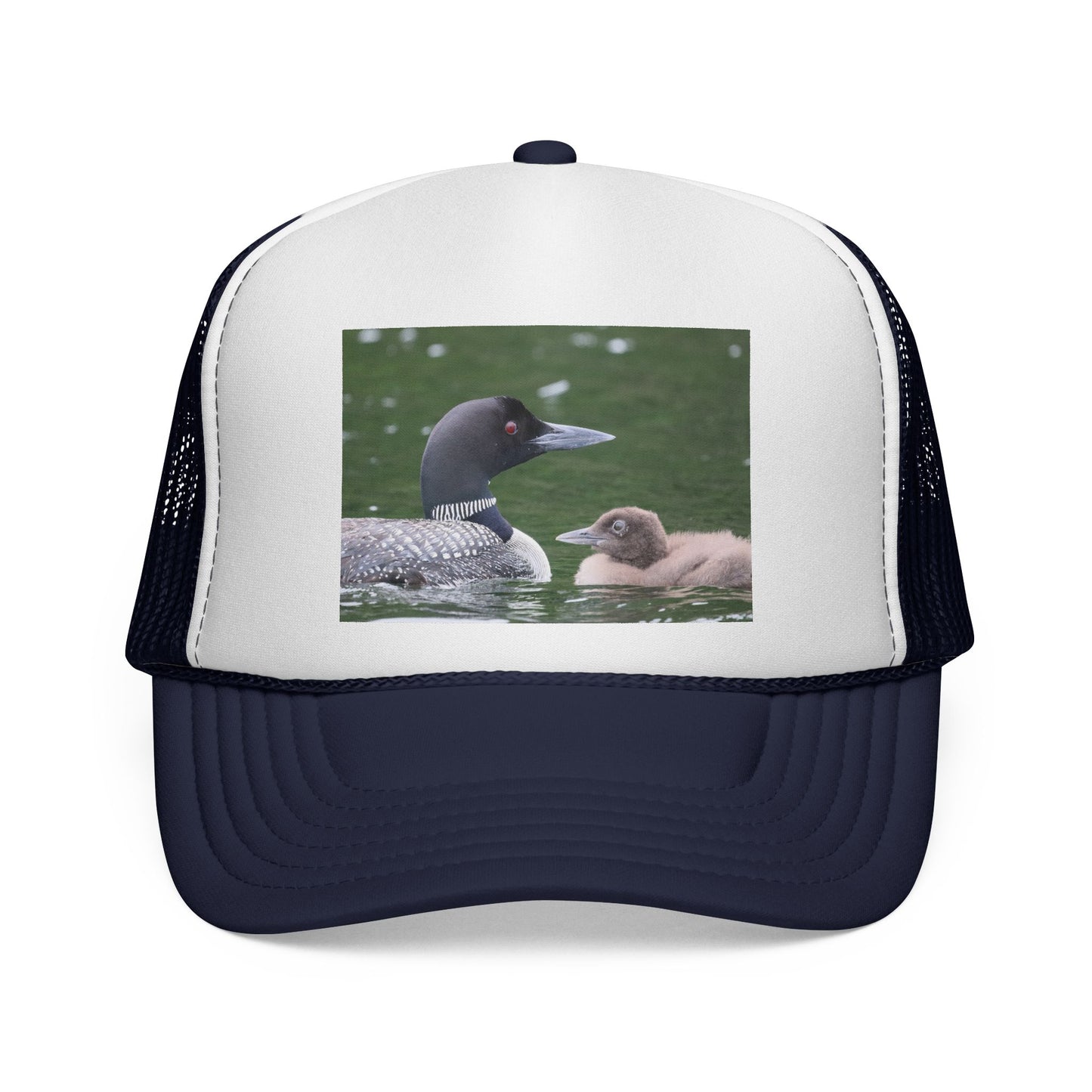 Loon & Chick Trucker Hat — Wildlife Nature Cap for Bird Lovers
