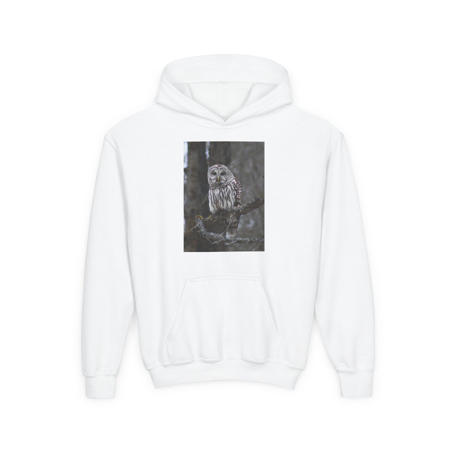 Owl Portrait Youth Hoodie — Realistic Forest Owl Graphic