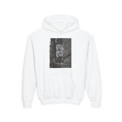 Owl Portrait Youth Hoodie — Realistic Forest Owl Graphic