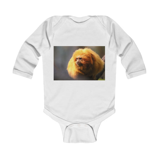 Golden Lion Tamarin Infant Bodysuit - Cute Exotic Monkey Photo Baby Onesie, Newborn Gift