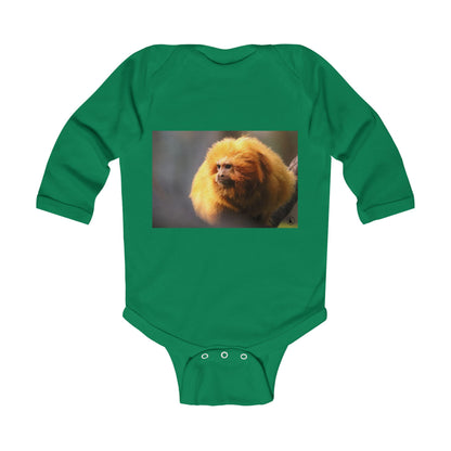 Golden Lion Tamarin Infant Bodysuit - Cute Exotic Monkey Photo Baby Onesie, Newborn Gift