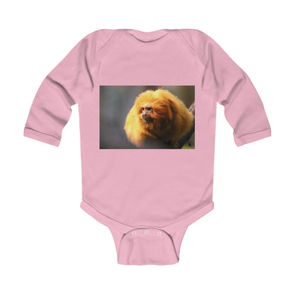 Golden Lion Tamarin Infant Bodysuit - Cute Exotic Monkey Photo Baby Onesie, Newborn Gift