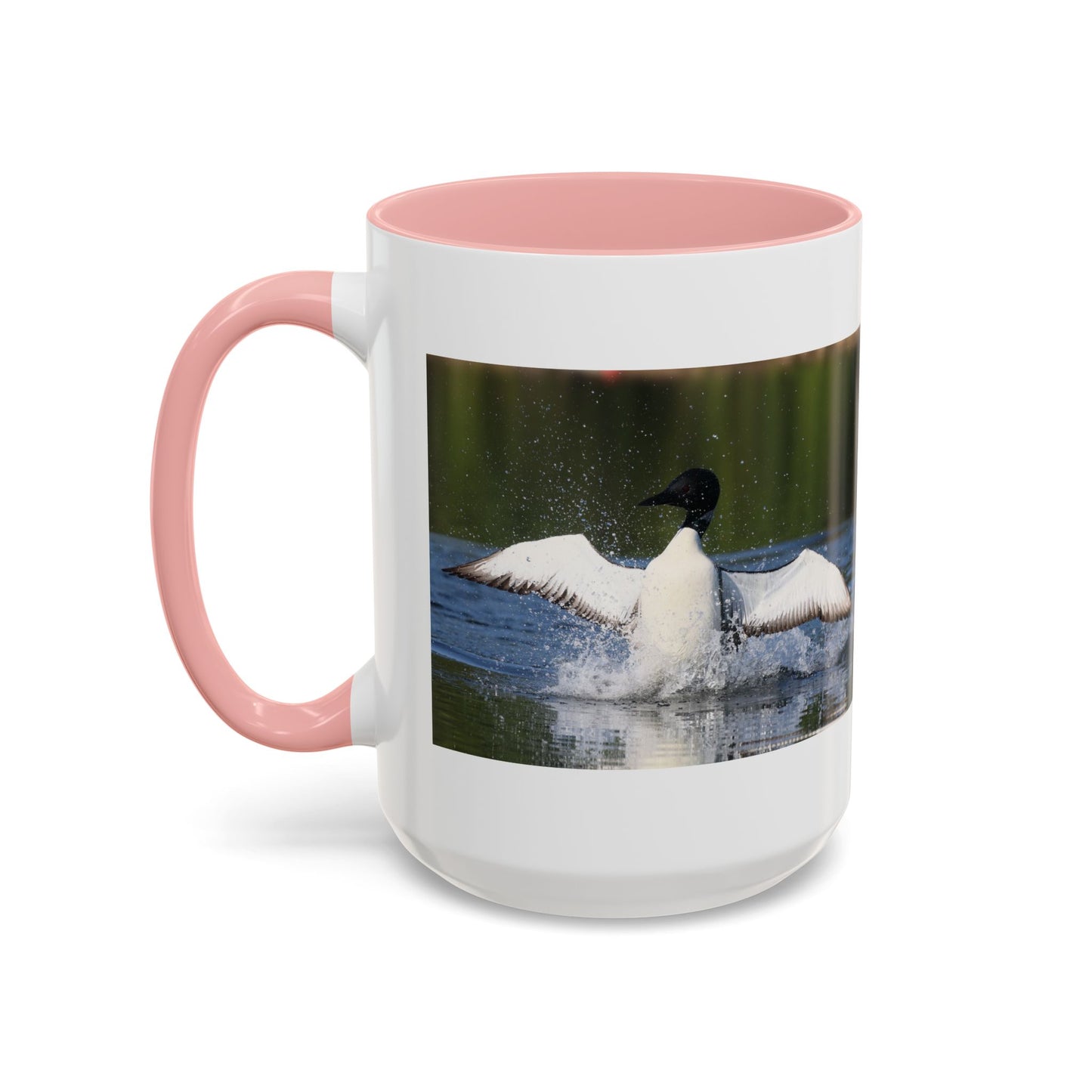 Loons Taking Off Accent Coffee Mug — Wildlife Nature Bird Lover Gift