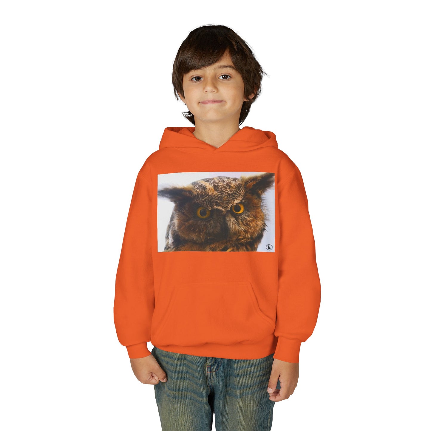 Youth Hoodie with Realistic Owl Art — Cute Kids Animal Pullover
